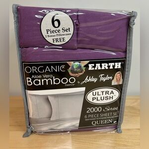 Cooling Aloe Vera Bamboo Deep Pocket 6pc Sheet Set Ashley Taylor 2000 QUEEN SIZE